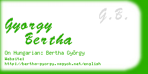 gyorgy bertha business card